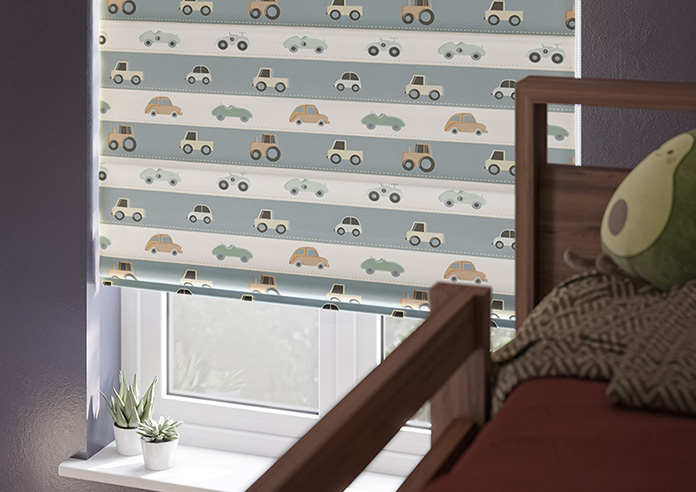 Brum Brum, Petrol - Twist&Fit Roman Blind - Image 5